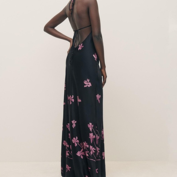 Reformation Jeany Silk Dress in Night Iris - Picture 2 of 7